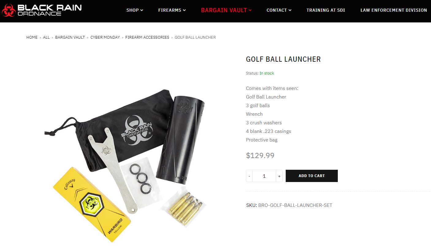 BLACK RAIN GOLF BALL LAUNCHER Gun Reviews Gun Dealer