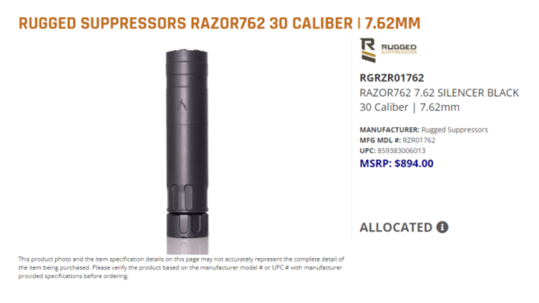 RUGGED RAZOR762 7.62 SILENCER - Image 2