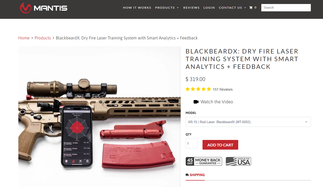 MANTIS BlackbeardX: Dry Fire Laser Training System with Smart Analytics ...