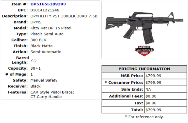 DPMS Kitty Kat DP-15 300 Blackout - Image 2