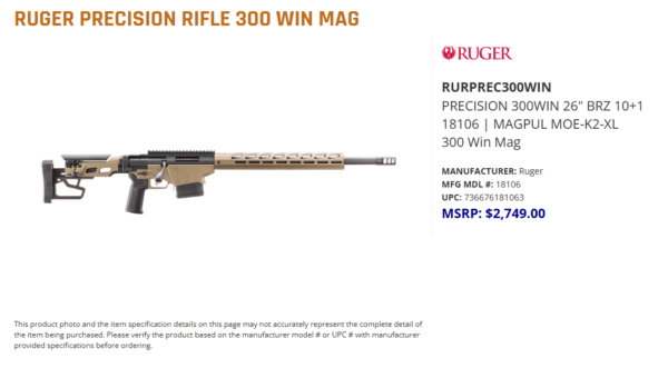 RUGER PRECISION 300 WIN MAG 26" BRZ - Image 2
