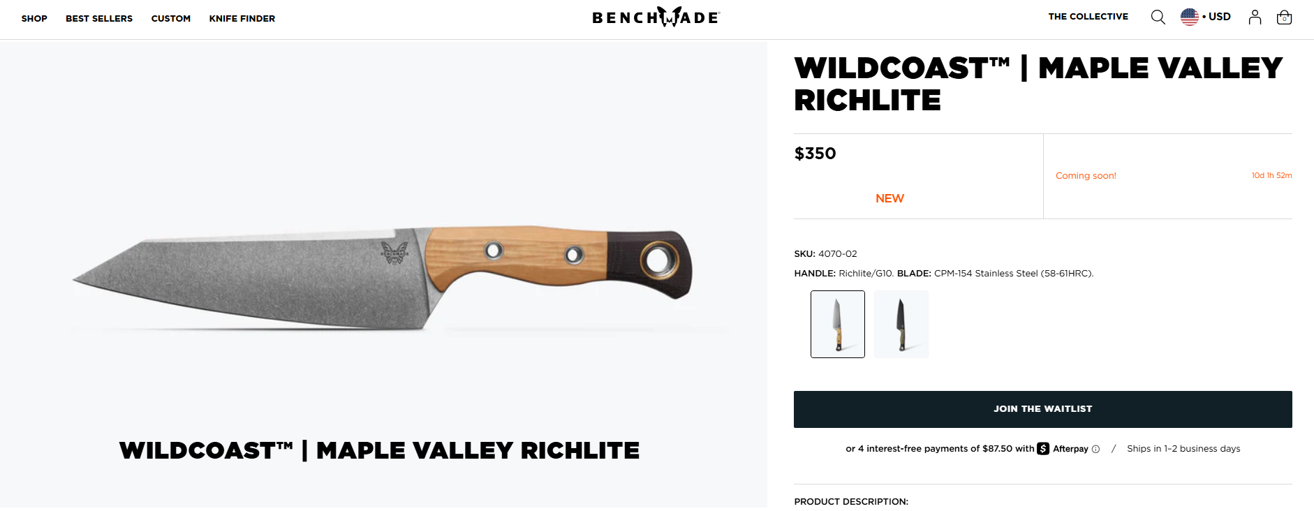Benchmade Wildcoast™ | Maple Valley Richlite 4070-02 - Image 2