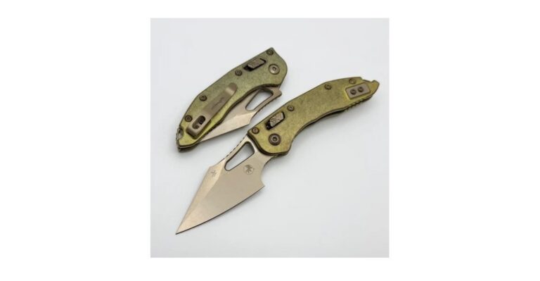 Marfione Select Microtech Socom Ram-Lok Nebula Green Titanium Texture Inlaid Handles w/ Purple Accents & Clip Point Stonewash M390MK 160RL-10MS10