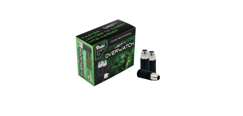 60 ROUNDS LIBERTY OVERWATCH 9MM 72GR OPEN CAVITY AMMO 3718
